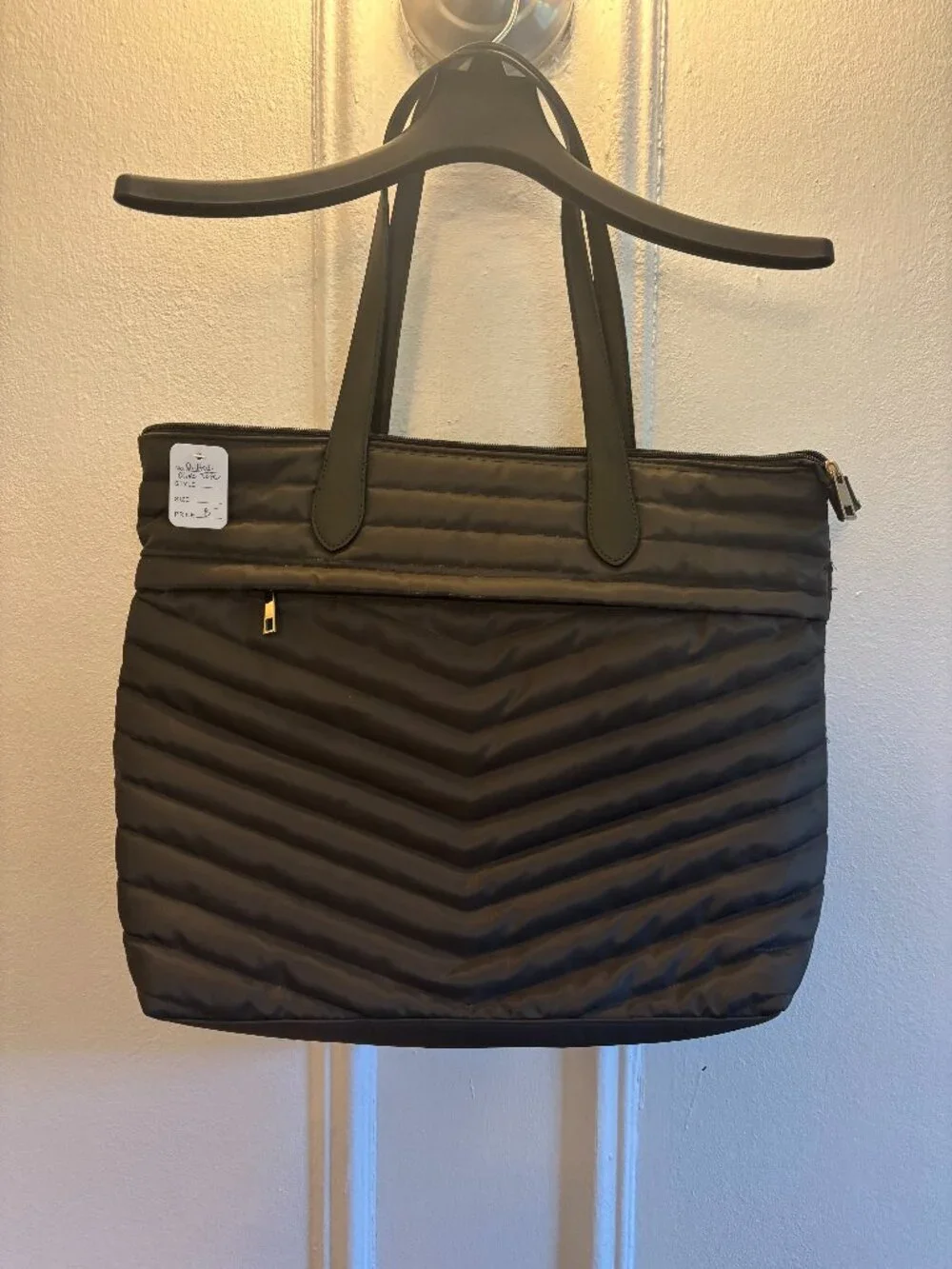 Large Olive Green Quilted Shoulder/Laptop Bag